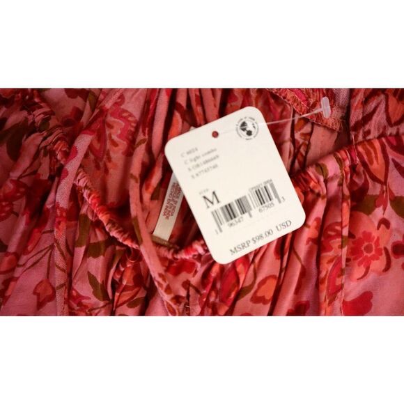 Free People OB1486669 Women's Sz Medium Floral Pixie Cross Back Tunic Top $98 - Picture 6 of 8